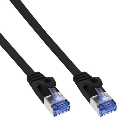 Inline Network Cable Flat , U/FTP, CAT.6A, Black 1M — image 1