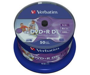Verbatim 50 Dvd + R Double Layer 8.5GB 8X Spindel Wide Inkjet Printable Surface — image 1