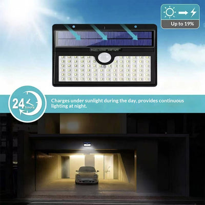 Waterproof Solar Outdoor Light 78-LED Motion-Sensor Wall Lamp