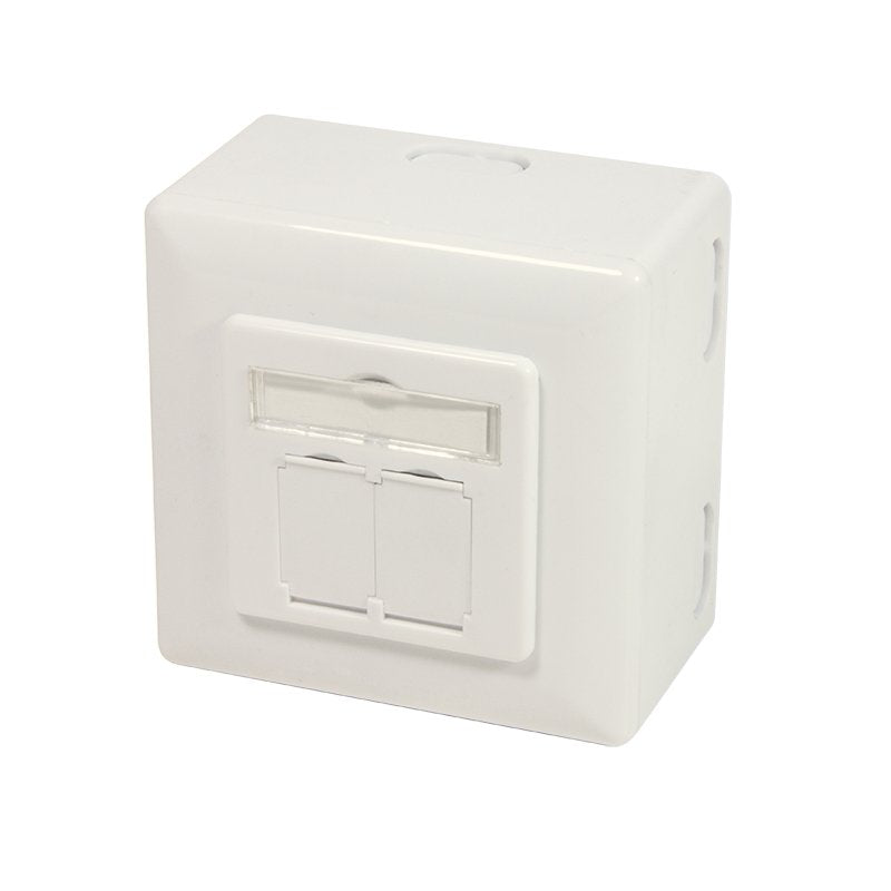 Logilink NP0124 Socket 2 X RJ-45 CAT.6A Surface And Empotrado Apantallado Metallic White