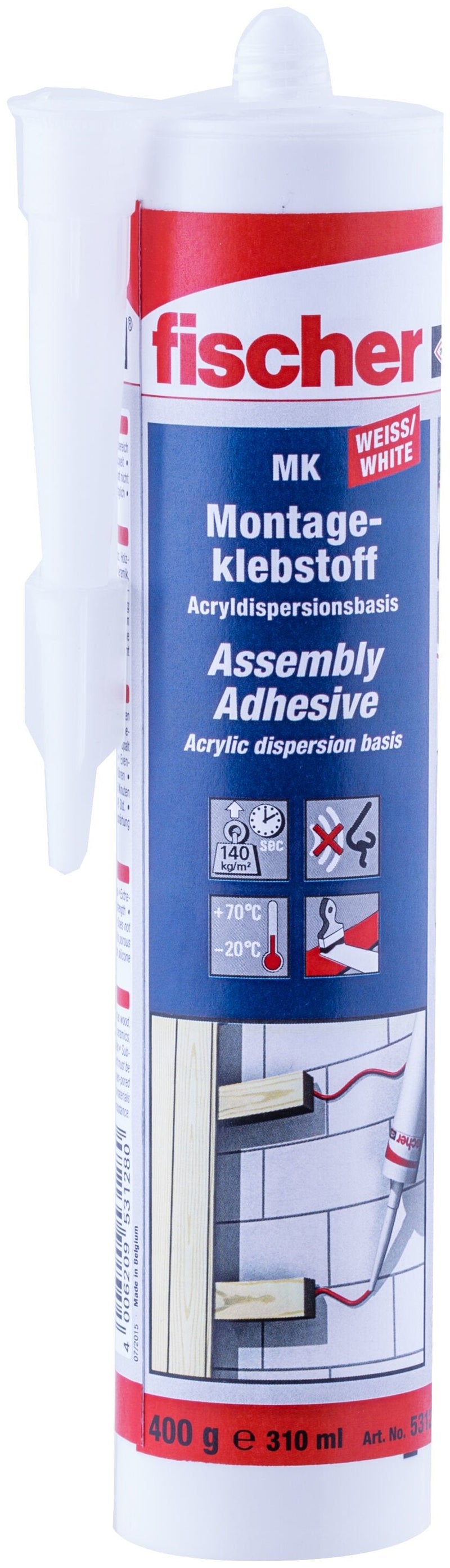 Fischer Adhesive Assembly Mk 310 White Cream Glue White 053128