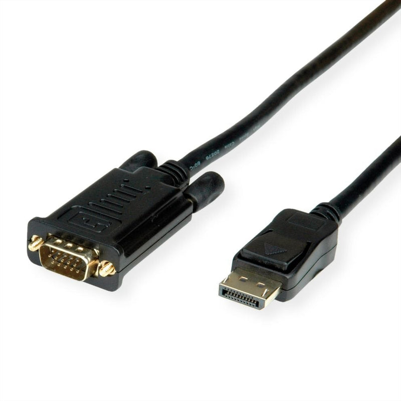 Value Cable DisplayPort-VGA, DP St - VGA St, Black 1,5M