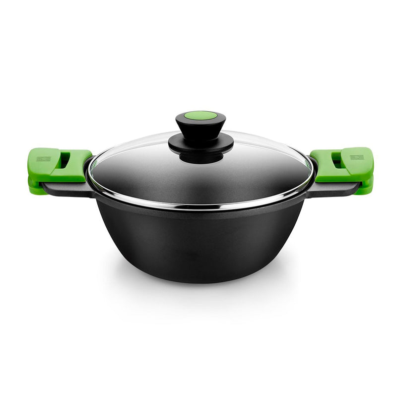 Bra Cacerola Cóncava Prior A402028 Ø28CM 4.2L Espesor 5.5MM Aluminium Fundido Teflón Non-stick Cover Glass Tem
