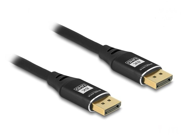 Delock 80622 Cable DisplayPort 8K 60 HZ 3M Black Metal