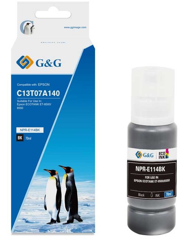 G&g Ink Komp: With Epson 114/C13T07A140 Ecotank (70ML) Bk