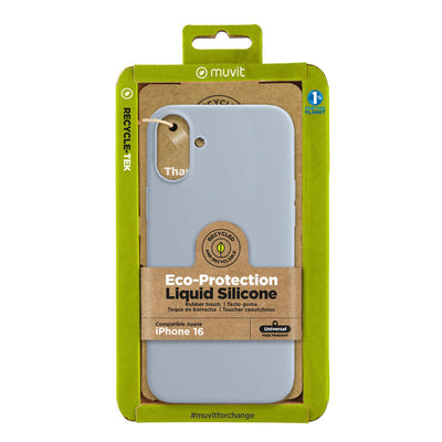 Muvit Case Recycletek Liquid Silicone Apple Iphone 16 Blue Cielo — image 1