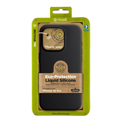 Muvit Case Recycletek Liquid Silicone Apple Iphone 16 Pro Max. Black — image 1