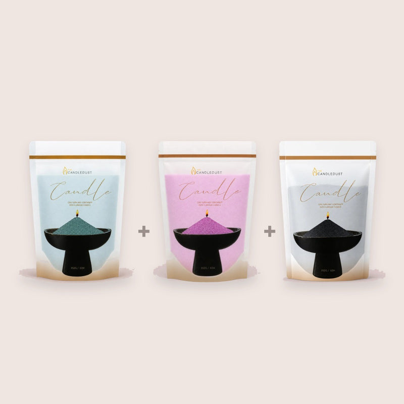 Jewel Tones Unscented Refill Trio, Emerald, Amethyst, Black, 3 × 350g