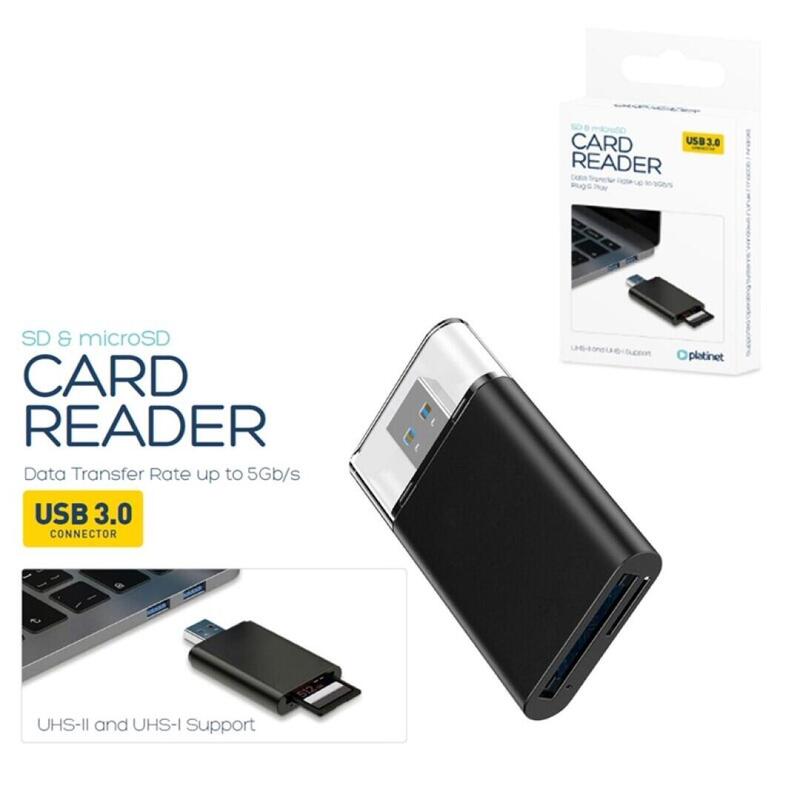 Platinet Card Reader External microSD/TF Uhs-ii USB 3.0 2 Ranuras