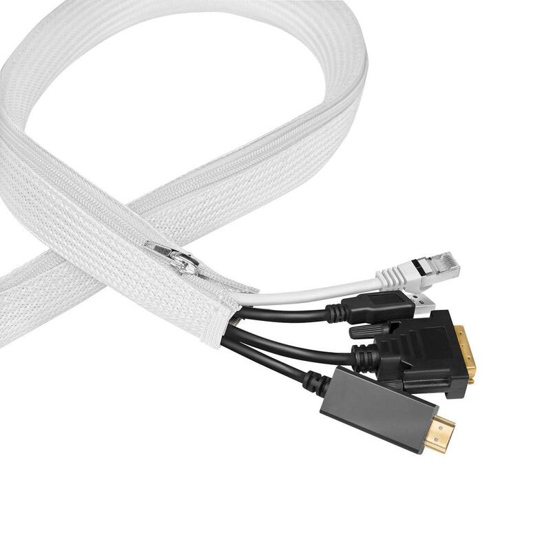 Logilink Cable Sleeve With Zipper, Polyester, Od: 30MM, White 2M