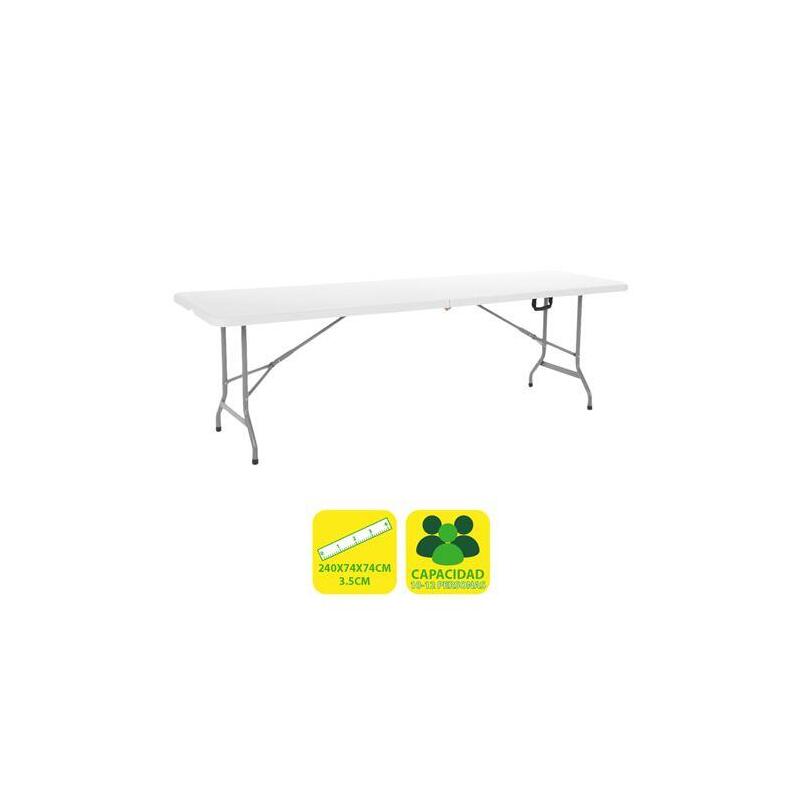 Sungarden Desk Resina Foldable 240X74X74CM 3.5CM - White