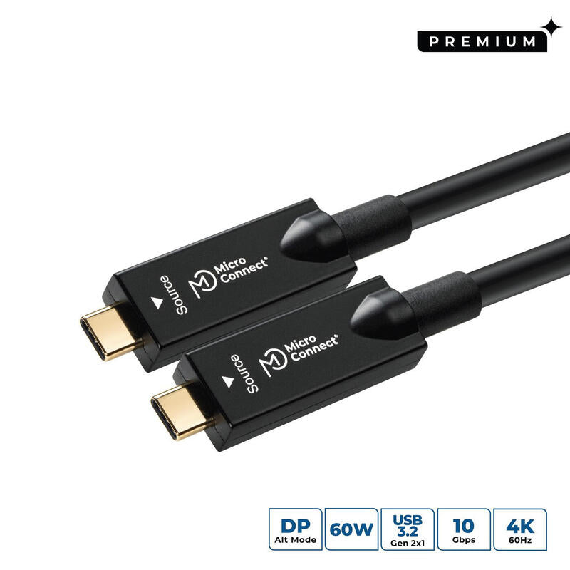 Microconnect USB3.2CC10OP USB Cable USB 3.2 Gen 2 (3.1 Gen 2) 10M USB C Black