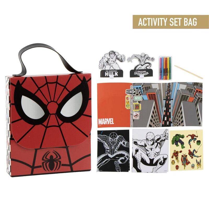 Backpack Set Coloreable Spiderman Marvel