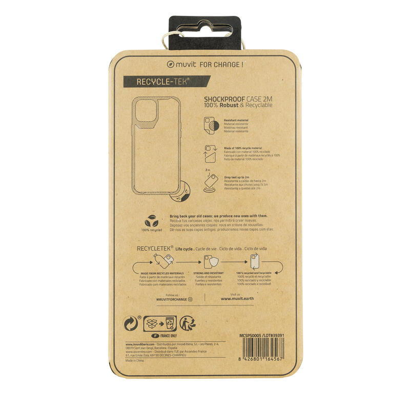 Muvit For Change Case Apple Iphone 12/12 Pro Shockproof 2M Transparent/Black