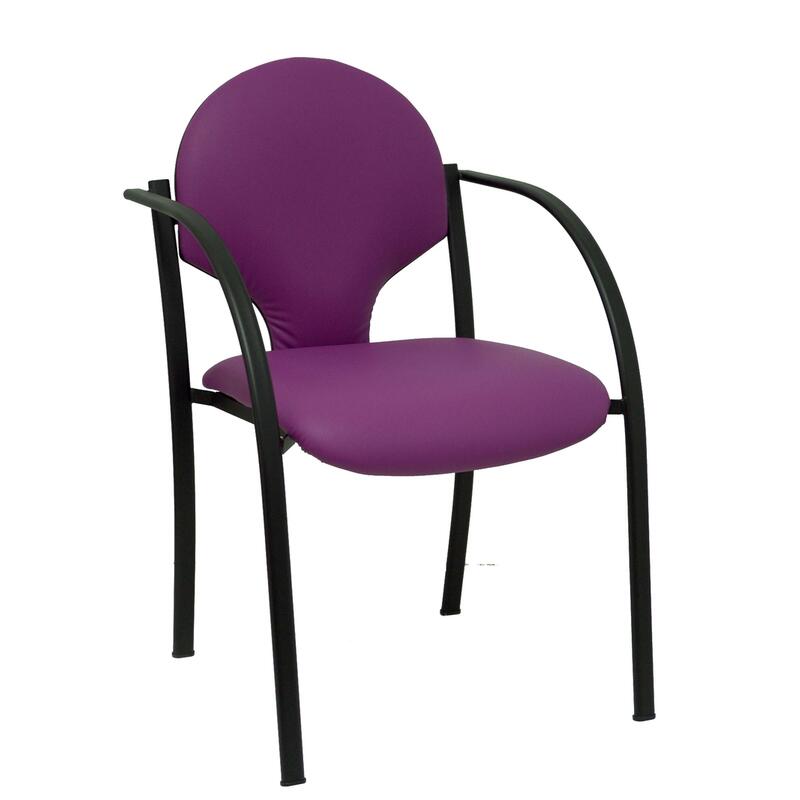 Pack 2 Chairs Hellin Chasis Black Similpiel Purple