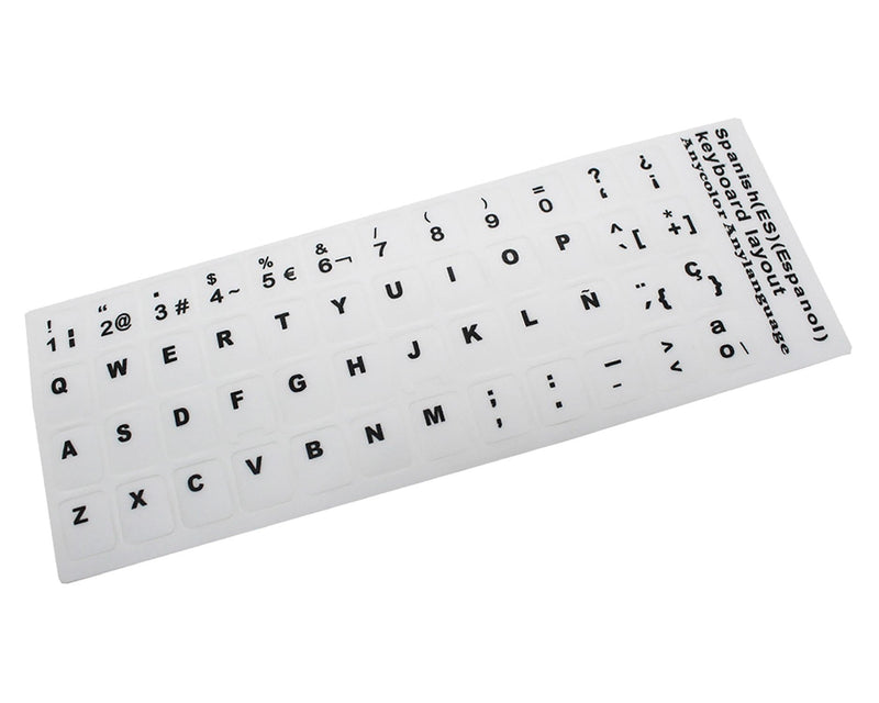 Sticker Keyboard Spanish White With Letras Negras