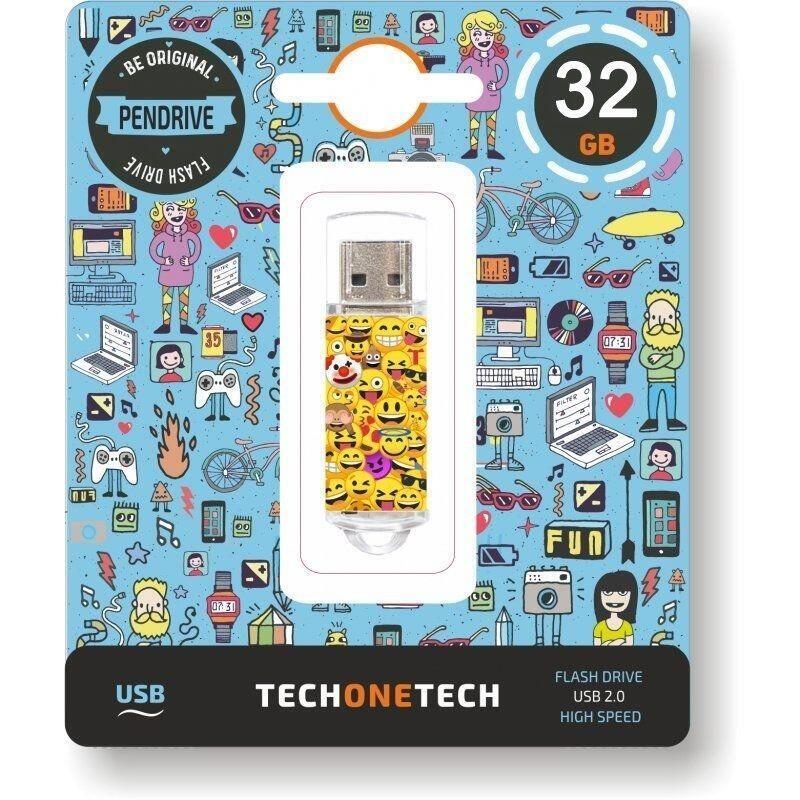 Tech One Tech USB Flash Drive 32GB Emojis USB 2.0