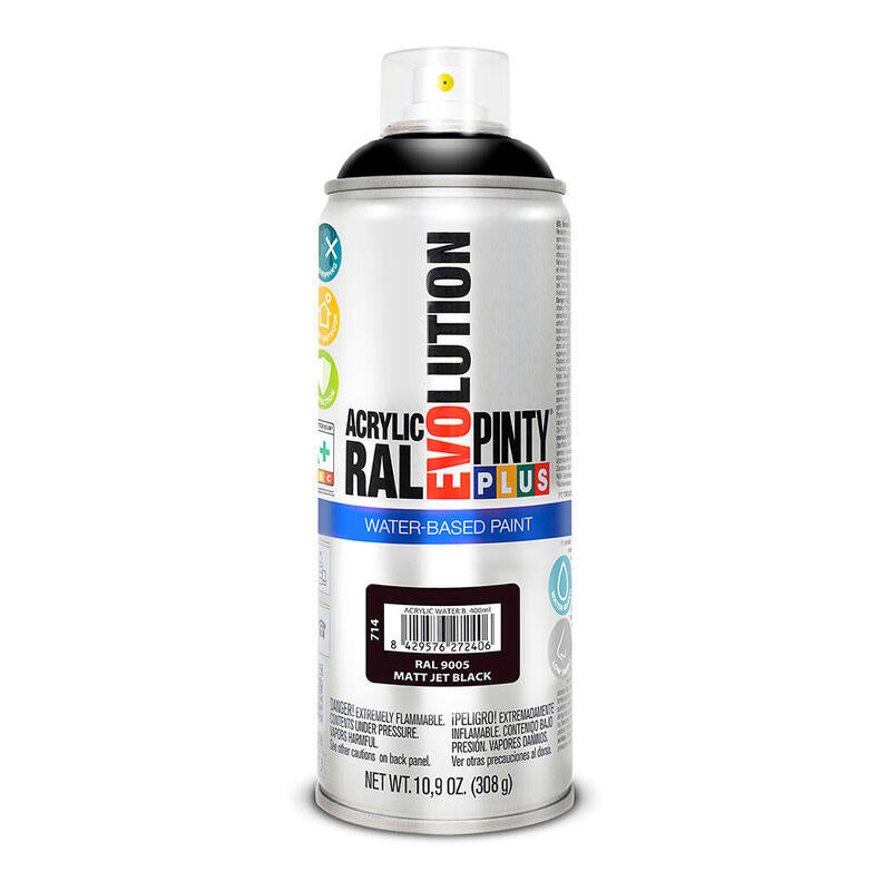 Pintura Spray Pintyplus Evolution Water-based 520CC Ral 9005 Black Intenso Matte
