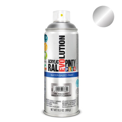 Pintura Spray Pintyplus Evolution Water-based 520CC Ral 9006 Aluminium White — image 1
