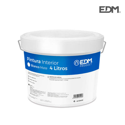 EDM Pintura Plastica Matte Indoor White 4L — image 1