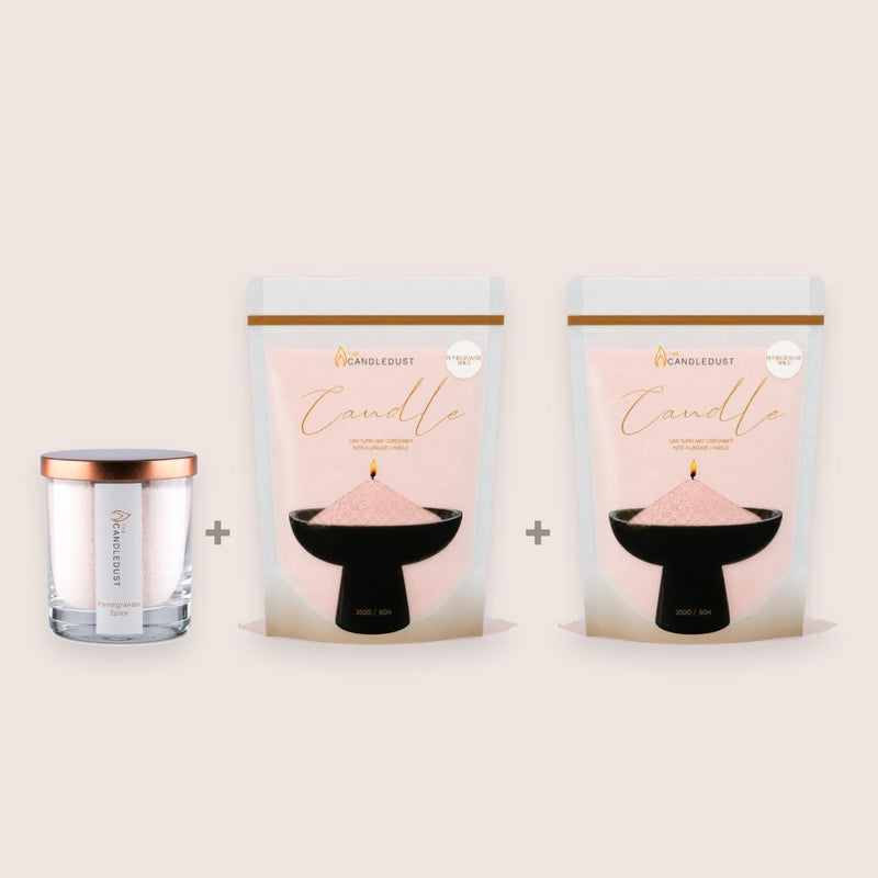 Pomegranate Spice Starter Set, 160g Candle + 2 × 350g Refills