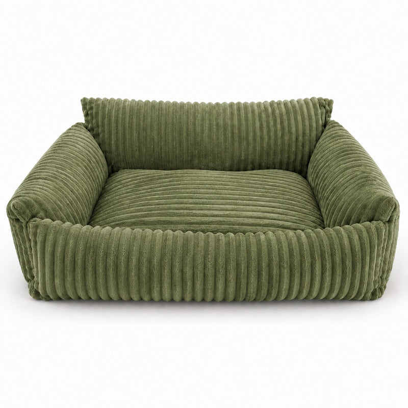 Lodie Corduroy Dog Sofa with Removable Cover – Green, M