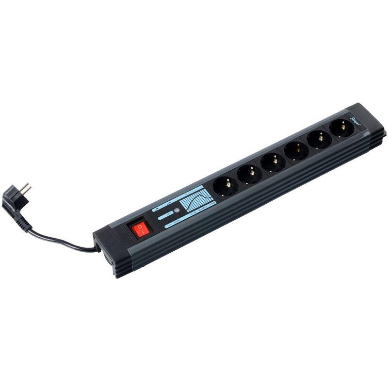 Rev Supraguard PC-regleta 6 Sockets Black 3M