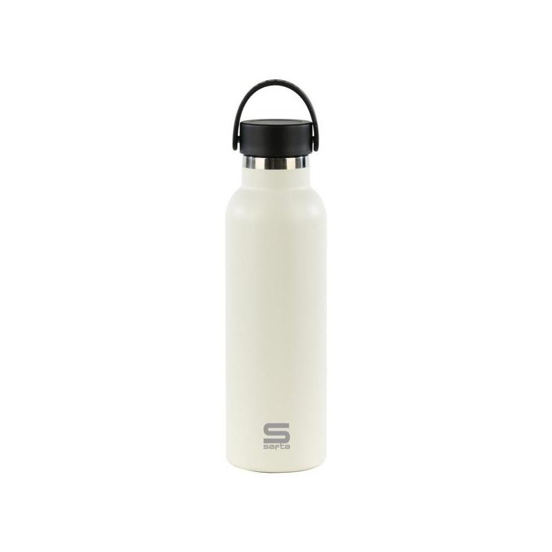 Safta Bottle Thermos 600ML - Steel Inoxidable - Handle Top - White