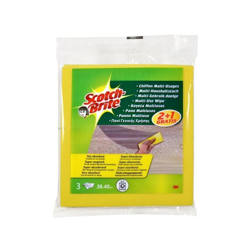 Scotch-brite Pack 3 Bayetas Multiusos - Promocion 2 + 1 Gratis - Yellow