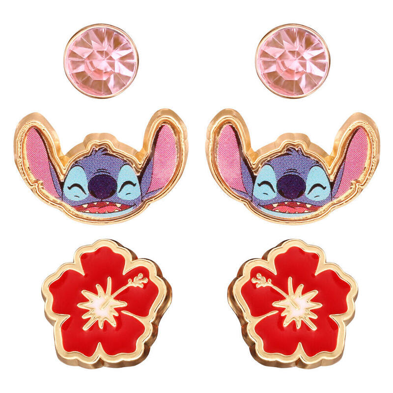 Set 3 Pares Pendientes Stitch Disney