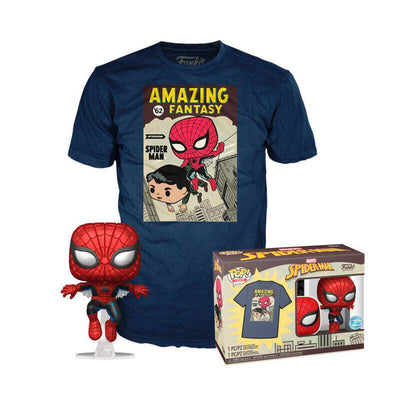 Set Figure Pop &38, Tee Marvel Spiderman Comic Cover Size L — image 1