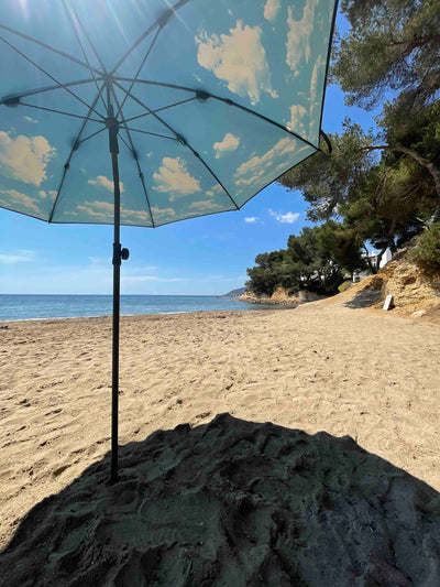 Beach and Terrace Parasol Sky Lake