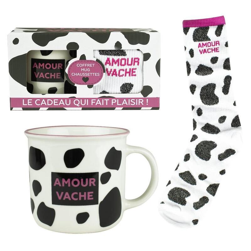 Enesco Mug + Socks Amour Vache
