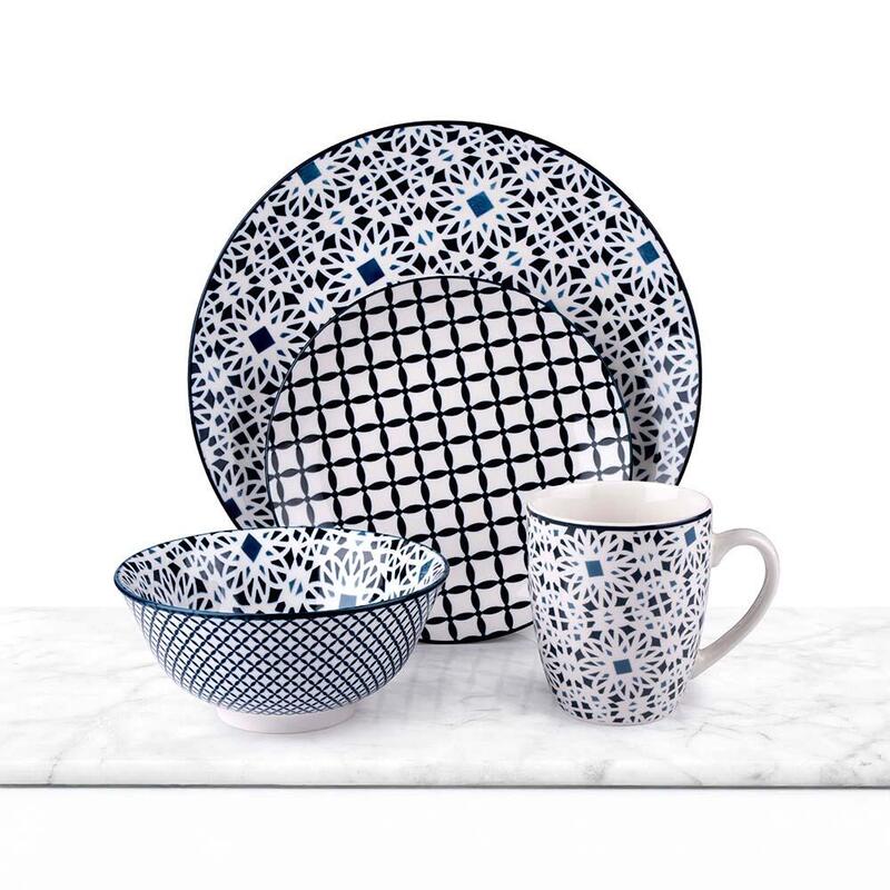 Tableware 16 Pieces Estampada, Colours Surtidos