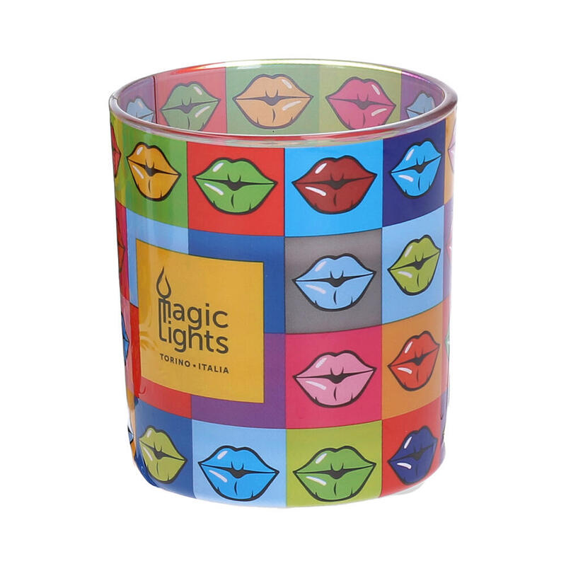 Magic Lights Candle Glass Pop Art Ø7,5X8,4CM Labios