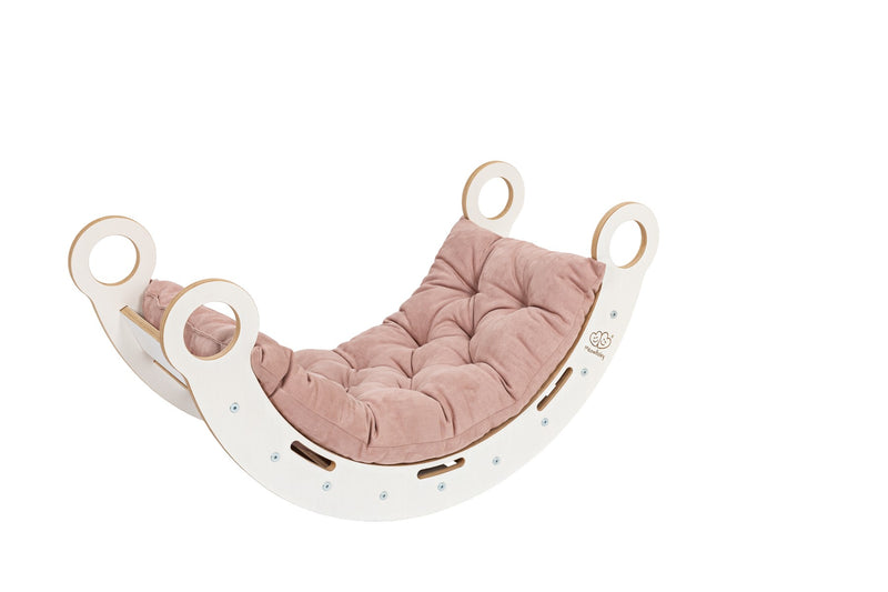 White Wooden Dream Rocker with Pillow and Slide - Medium
